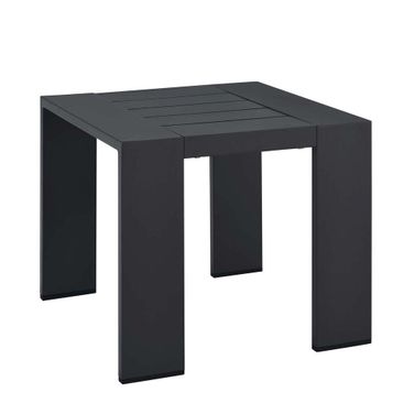 Tahoe Outdoor Patio Powder Coated Aluminum End Table In Gray