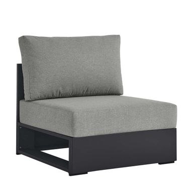 Tahoe Outdoor Patio Powder Coated Aluminum Modular Armless Chair In Gray