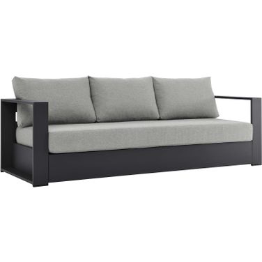 Tahoe Outdoor Patio Powder-Coated Aluminum Sofa In Gray
