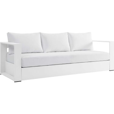 Tahoe Outdoor Patio Powder-Coated Aluminum Sofa In White