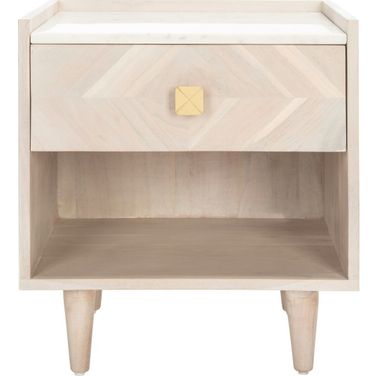 Tahseen Parquet Nightstand In Beige