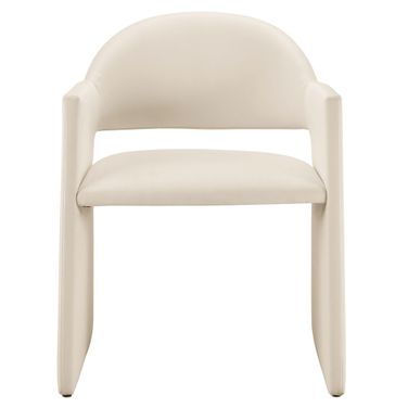 Talia Performance Velvet Dining Armchair In Alabaster