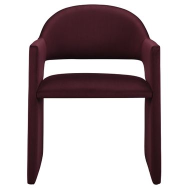 Talia Performance Velvet Dining Armchair In Mulberry