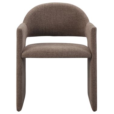 Talia Upholstered Fabric Dining Armchair In Mocha
