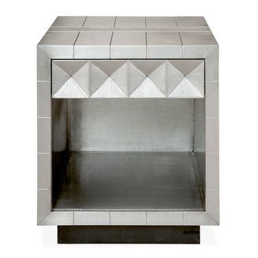 Talitha Bedside Table In Nickel
