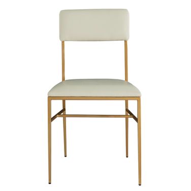 Taliyah Side Chair In White and Brushed Brass