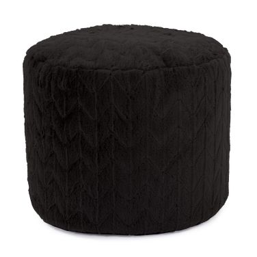 Tall Pouf Angora In Ebony