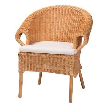 Tamara Braided Rattan Dining Chair In Honey