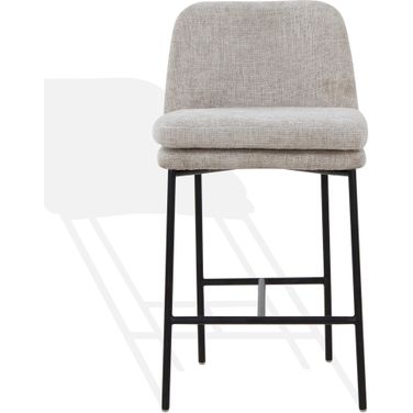 Tamarie Chenille Counter Stool In Light Grey and Black