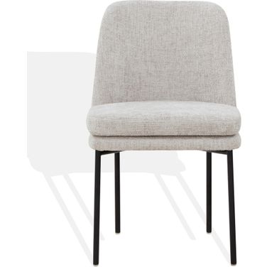 Tamarie Chenille Dining Chair In Light Grey and Black