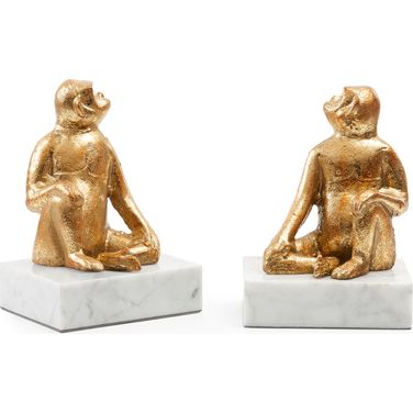 Tamarin Bookends Set of 2 In Gold Leaf