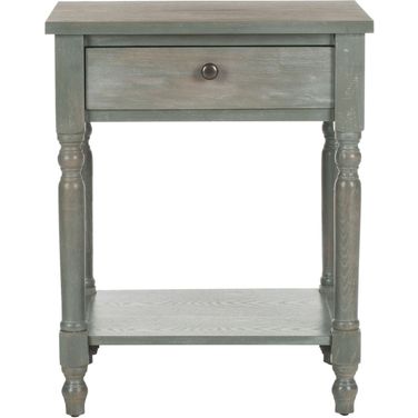 Tami French Gray End Table with Storage Drawer