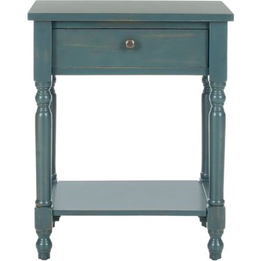 Tami Steel Teal End Table with Storage Drawer