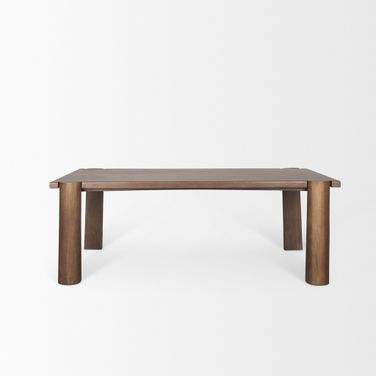 Tammar Rectangular Wood with Tapered Legs Dining Table In Brown
