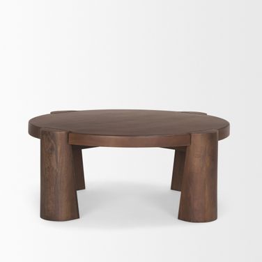 Tammar Round Wood with Tapered Legs Coffee Table In Brown