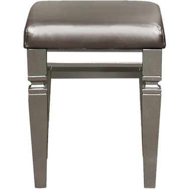 Tamsin Silver Grey Metallic Vanity Stool