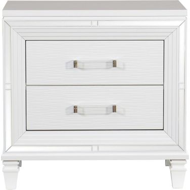 Tamsin White Metallic Nightstand