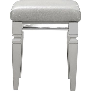 Tamsin White Metallic Vanity Stool