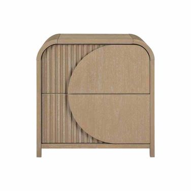 Tangentry 2 Drawer Nightstand with USB A-C In Natural