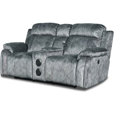 Tango Shadow Power Reclining Console Loveseat With Power Footrest