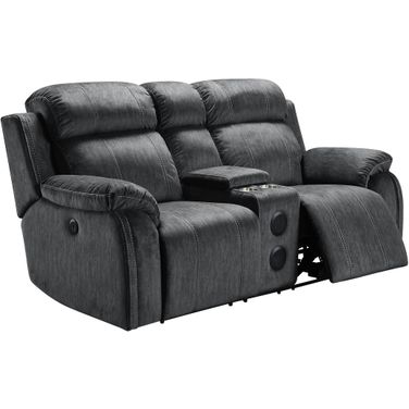 Tango Shadow Reclining Console Loveseat With Speaker