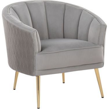 Tania Pleated Waves Accent Chair In Gold and Silver