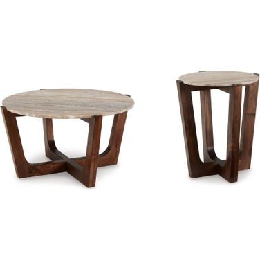 Tanidore Occasional Table Set In Warm Brown