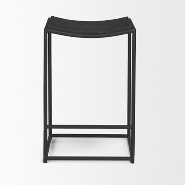 Taniel Wood And Metal Counter Stool In Black
