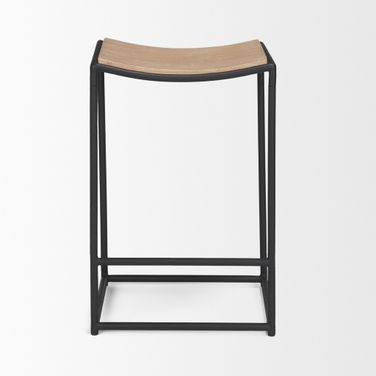 Taniel Wood And Metal Counter Stool In Brown