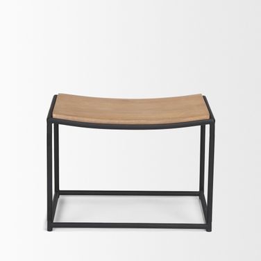 Taniel Wood And Metal Stool In Brown