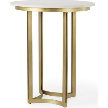 Tanner Marble And Gold Metal Bistro Table