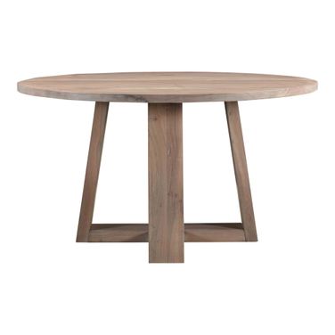 Tanya Light Grey Wood Round Dining Table