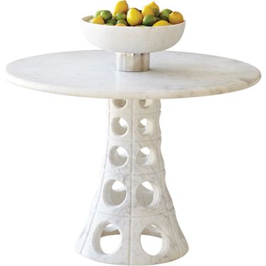 Taper Circle Dining Table In White
