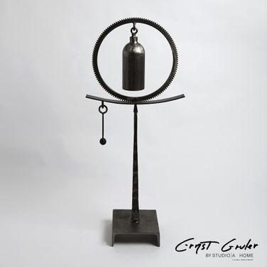 Taper Spring Sound Sculpture In Natural Iron