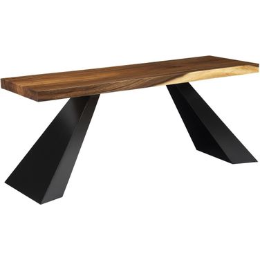 Tapered Wood Console In Brown