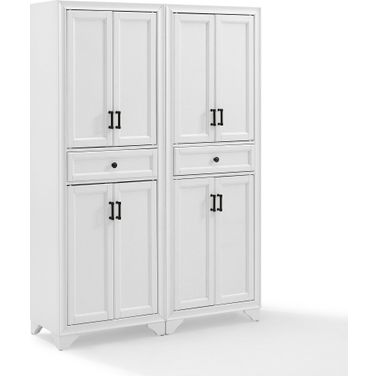 Tara 2-Piece Kitchen Storage Pantry Set In Distressed White