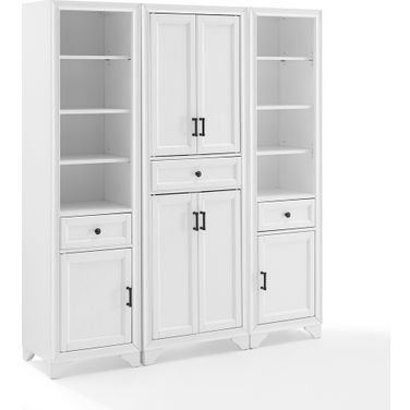 Tara 3-Piece Kitchen Storage Pantry Set In Distressed White