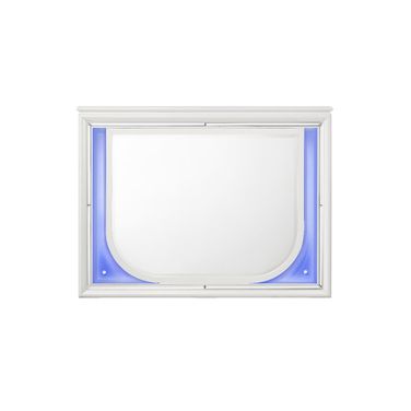 Tarian Mirror with LED In Pearl White