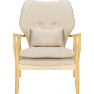 Tarly Beige and Natural Accent Chair