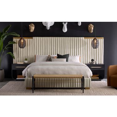 Tarrant Platform Bedroom Set In Monument Oatmeal
