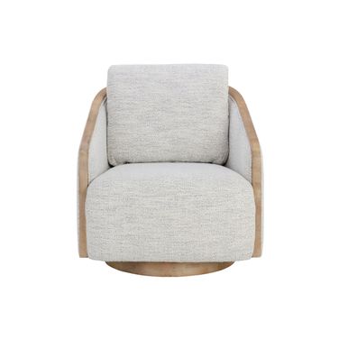Tasia Swivel Lounge Chair In Merino Cotton