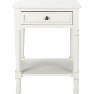 Tate 1 Drawer Accent Table in Distressed White