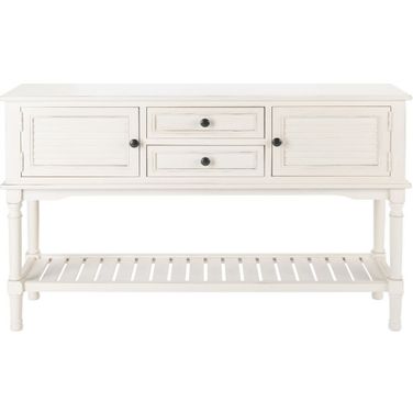 Tate 2Drw 2 Door Console Table in Distressed White