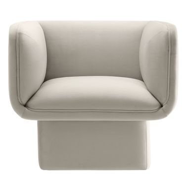 Tate Performance Velvet Accent Chair In Almond