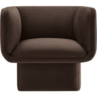 Tate Performance Velvet Accent Chair In Chocolate Brown