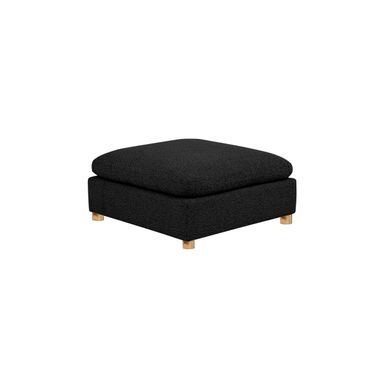Tatiana Boucle Fabric Ottoman in Black