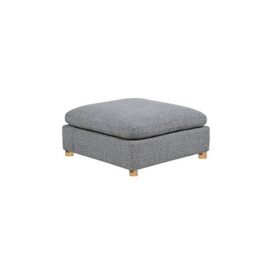 Tatiana Boucle Fabric Ottoman in Rich Gray