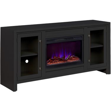 Tatum 66 Inch Fireplace Console In Black