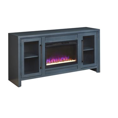 Tatum 66 Inch Fireplace Console In Malta Blue