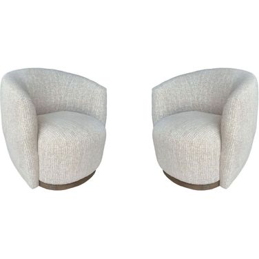 Tatum Swivel Accent Chair Set of 2 In Sand Dollar